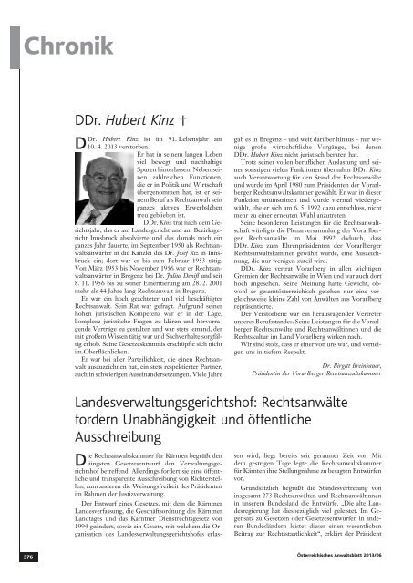 AnwBl_2013-06_Umschlag 1..4 - Österreichischer ...