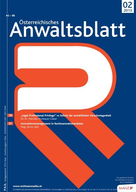 AnwBl_2013-02 43..98 - Österreichischer Rechtsanwaltskammertag