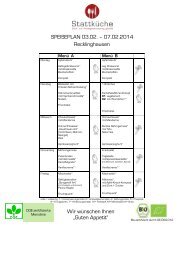 SPEISEPLAN 03.02. – 07.02.2014 Recklinghausen Wir wünschen ...