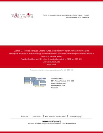 Redalyc.Serological evidence of Anaplasma spp. in small ruminants ...