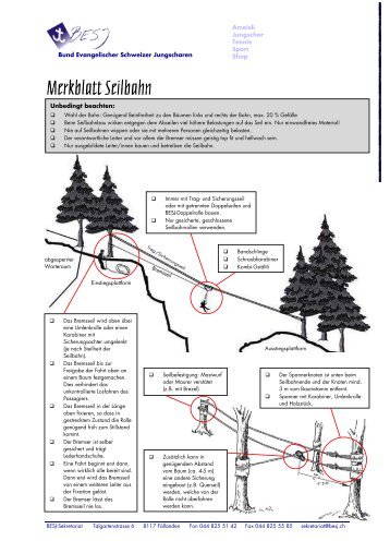 Merkblatt Seilbahn