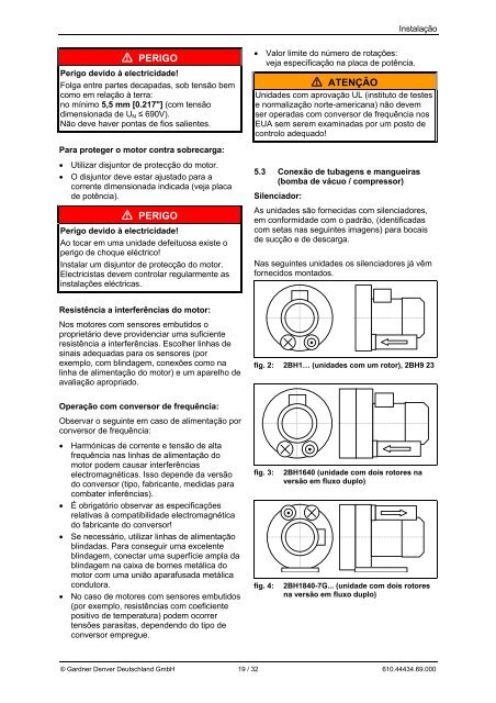 Manual de instruções G-BH1, G-BH9 - Elmo Rietschle