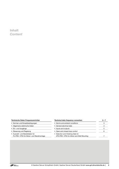 Technische Daten Technical Data ... - Elmo Rietschle