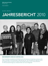 JahReSBeRicht 2010 - Reformierte Kirche Zug