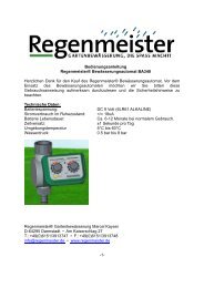 Bewässerungsautomat BA348 Gebrauchsanweisung - Regenmeister