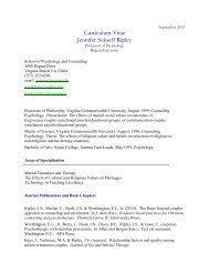 Curriculum Vitae Jennifer Sulouff Ripley - Regent University