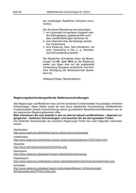 Mittelfränkischer Schulanzeiger - Regierung von Mittelfranken