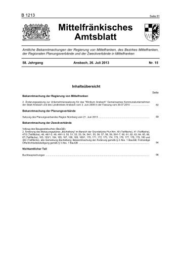 Mittelfränkisches Amtsblatt - Regierung von Mittelfranken - Bayern