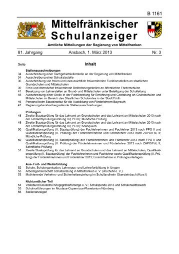 Schulanzeiger 03 2013 - Regierung von Mittelfranken - Bayern