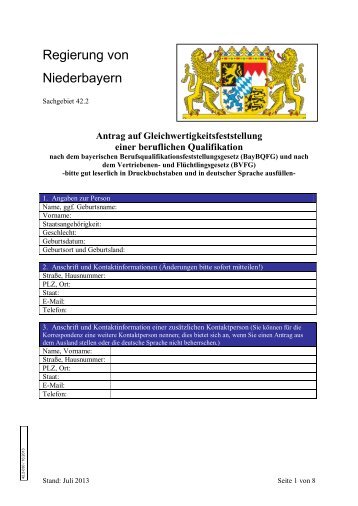 Regierung von - Die Regierung von Niederbayern