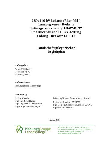 380/110 kV-Leitungsneubau Abschnitt Landesgrenze Bayern ...