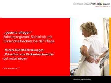 Arbeitsprogramm Sicherheit und Gesundheitsschutz bei der Pflege