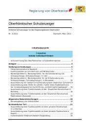 Oberfränkischer Schulanzeiger - Regierung von Oberfranken - Bayern