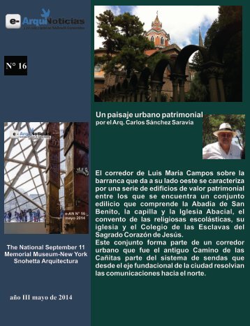 e-ArquiNoticias N° 16 nota N° 2 Un paisaje urbano patrimonial por el arq. Carlos Sánchez Saravia