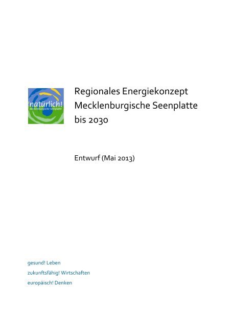 Regionales Energiekonzept Mecklenburgische Seenplatte (Entwurf)