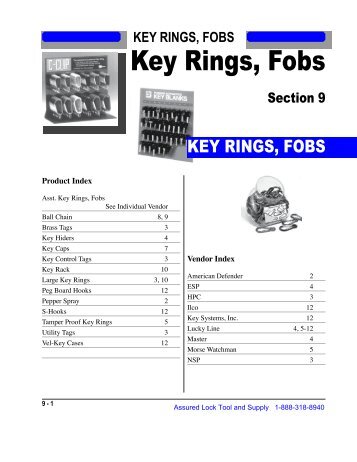 Key Rings, Fobs - Assured Locksmith Tool and Supply