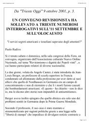 Da "Trieste Oggi" 9 ottobre 2001, p. 3. UN CONVEGNO ... - morula