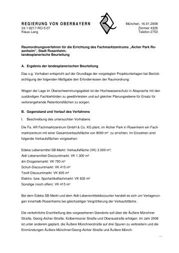 Landesplanerische Beurteilung - Regionaler Planungsverband ...