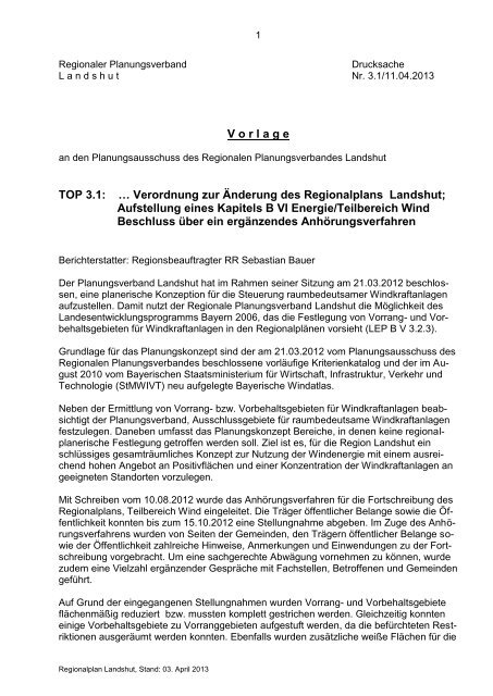 Vorlage PDF - Regionaler Planungsverband Landshut