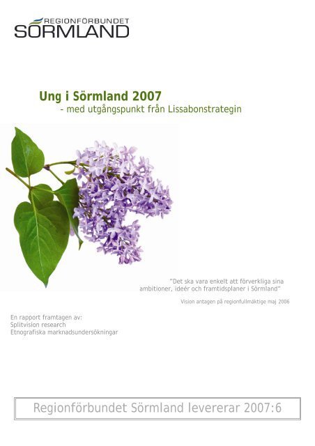 HÃ¤r kan du lÃ¤sa rapporten Ung i sÃ¶rmland 2007. - RegionfÃ¶rbundet ...