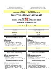 bollettino ufficiale - amtsblatt - Regione Autonoma Trentino Alto Adige