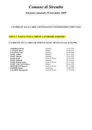 Liste dei candidati comune di Strembo