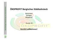 ÖKOPROFIT Bergisches Städtedreieck - Regionalagentur RSW