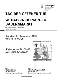 TAG DER OFFENEN TÜR 20. BAD KREUZNACHER BAUERNMARKT