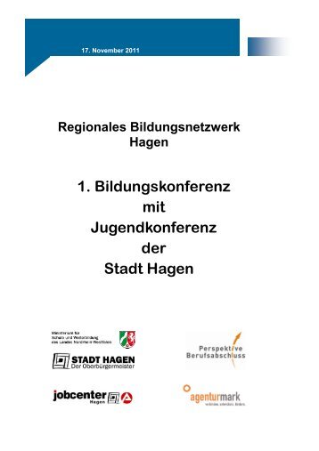 Dokumentation der 1. Hagener Bildungskonferenz - Regionale ...