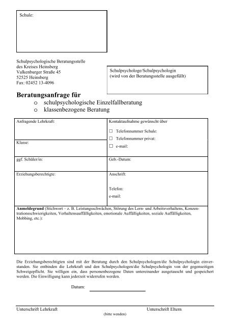 Schulpsychologische Beratungsstelle Kreis Heinsberg - Regionale ...