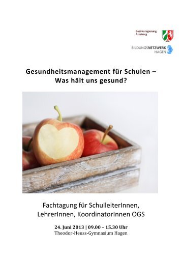 Gesundheitsmanagement an den Schulen - Regionale ...