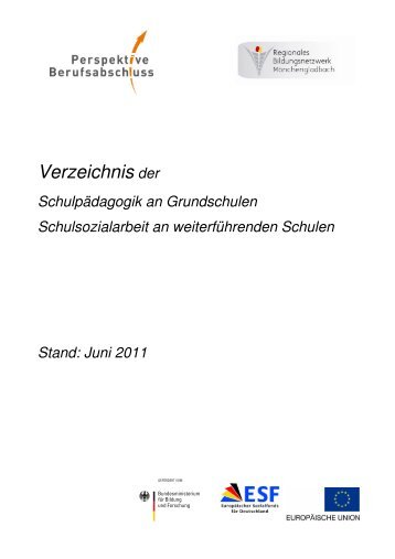 - Verzeichnis Schulsozialarbeit 30.06.11 - Regionale ...