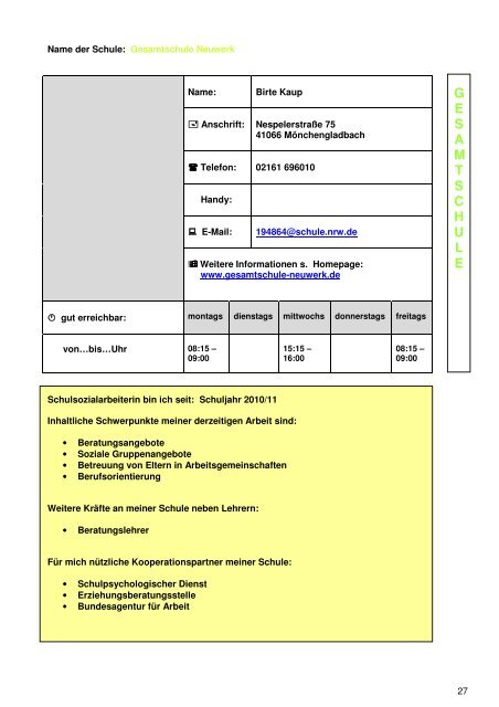 BroschÃ¼re Schulsozialarbeit - Regionale Bildungsnetzwerke