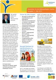 Newsletter fÃ¼r die BildungsRegion Aachen Ausgabe 11, Mai 2012