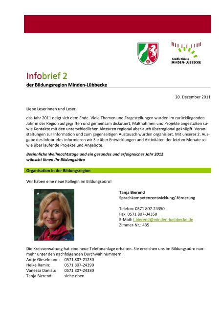 Infobrief Nr 2 - Regionale Bildungsnetzwerke