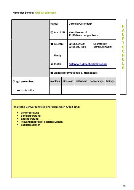 - Verzeichnis Schulsozialarbeit 09.06.11 - Regionale ...