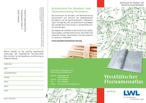 Westfälischer Flurnamenatlas - Verlag für Regionalgeschichte