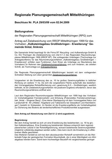 Beschluss PLA 29/03/09 - Regionale Planungsgemeinschaften in ...