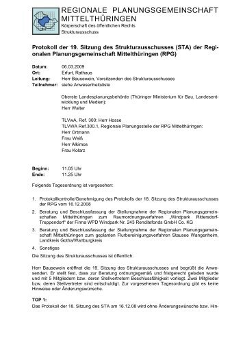 Bericht - Regionale Planungsgemeinschaften in Thüringen