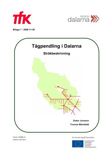 TÃ¥gpendling i Dalarna, bilaga 1 - Region Dalarna