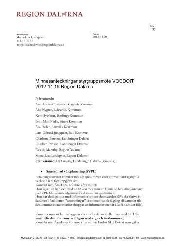 Minnesanteckningar 2012-11-19 - Region Dalarna
