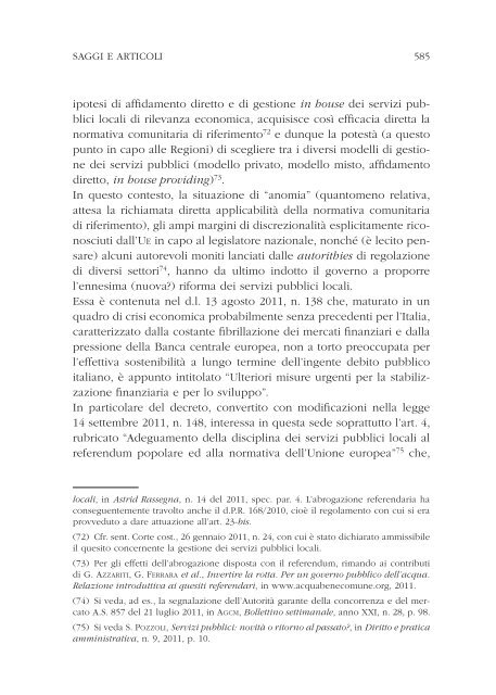 L'intervento pubblico nell'economia delle Regioni e degli enti locali ...