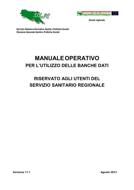 Manuale operativo delle Banche Dati - Regione Emilia-Romagna