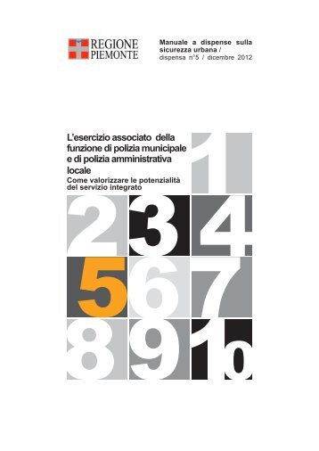 Manuale a dispense sulla Sicurezza Urbana - Regione Piemonte