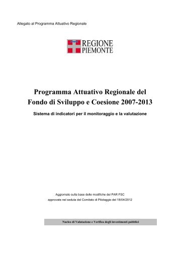 Sistema di Indicatori per il Monitoraggio e la Valutazione - Regione ...