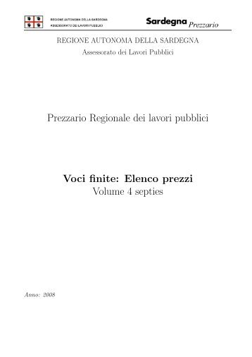 Elenco prezzi Volume 4 septies - Regione Autonoma della Sardegna