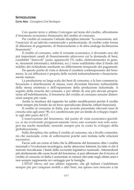 Credito - Regione Autonoma della Sardegna