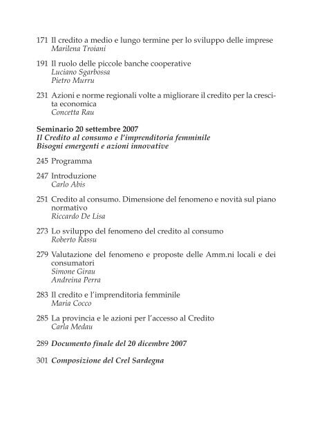 Credito - Regione Autonoma della Sardegna