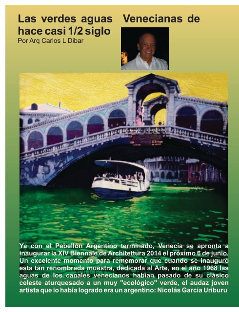 e- ArquiNoticias N° 16 Nota N° 4 Las verdes aguas venecianas de hace casi 1/2 siglo por el Arq. Carlos L. Dibar