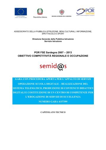Capitolato tecnico [file.pdf] - Regione Autonoma della Sardegna